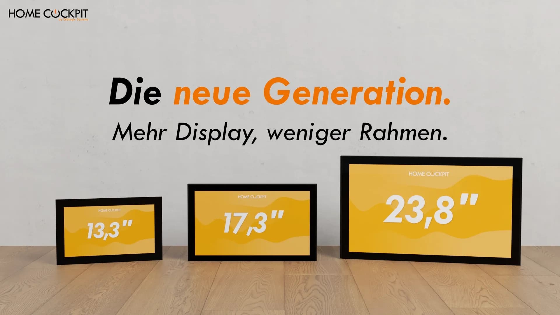 Neue Touchpanel-Generation von HomeCockpit: schmaler Rahmen, mehr Display