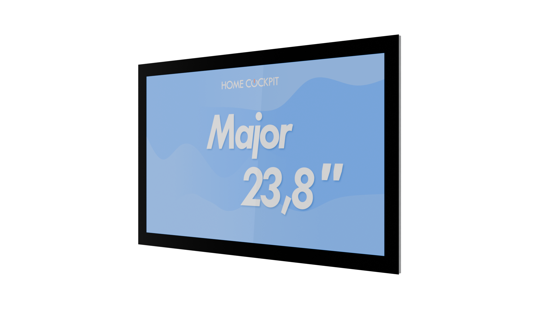 Schwarzes 23,8 Zoll HomeCockpit Touchpanel Vorderansicht.